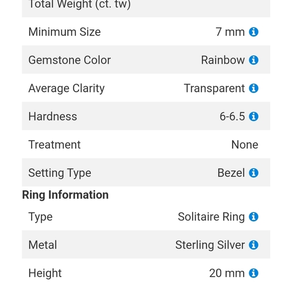 Kuisa Rainbow Moonstone Solitaire Ring in Sterling Silver 1.65 ctw s 5 - Picture 9 of 9